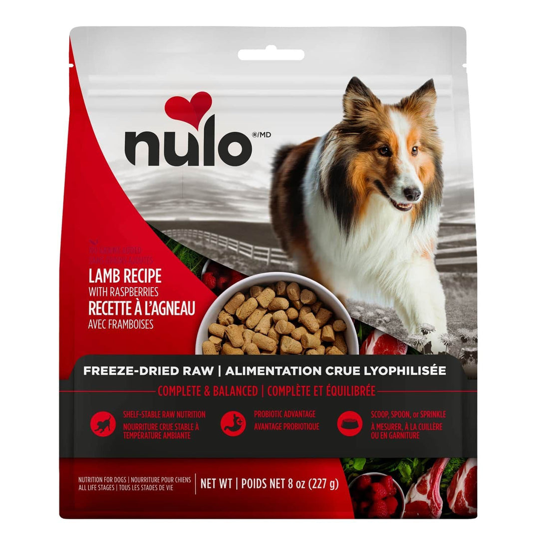 Nulo - Chien Agneau et Framboise - Nourriture Sèche Lyophilisée Sans Grains pour Chiens