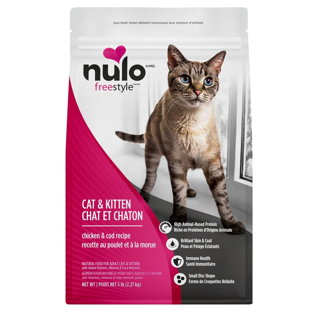 Nulo - Chat & Chaton Poulet et Morue - Nourriture Sèche Sans Grains pour Chats
