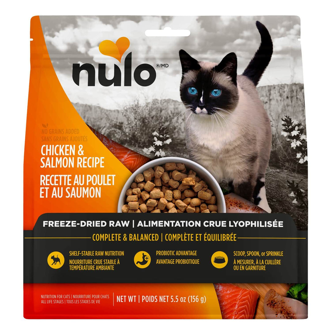 Nulo - Chat Poulet et Saumon - Nourriture Sèche Lyophilisée Sans Grains pour Chats
