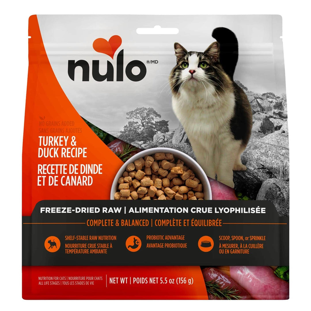 Nulo - Chat Dinde et Canard - Nourriture Sèche Lyophilisée Sans Grains pour Chats