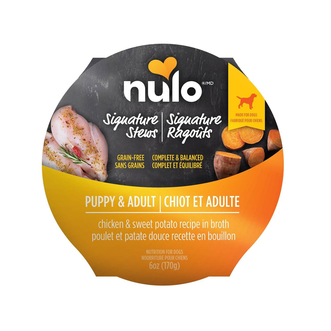 Nulo Signature Stew - Chien Adulte Poulet et Patate Douce en Bouillon - Nourriture Humide Sans Grains pour Chiens