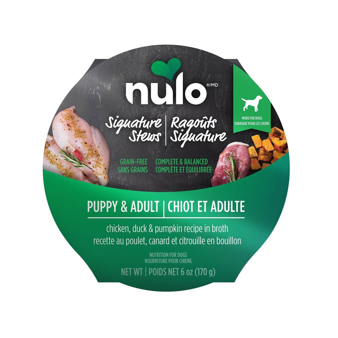 Nulo Signature Stew - Chien Adulte Poulet et Canard en Bouillon - Nourriture Humide Sans Grains pour Chiens