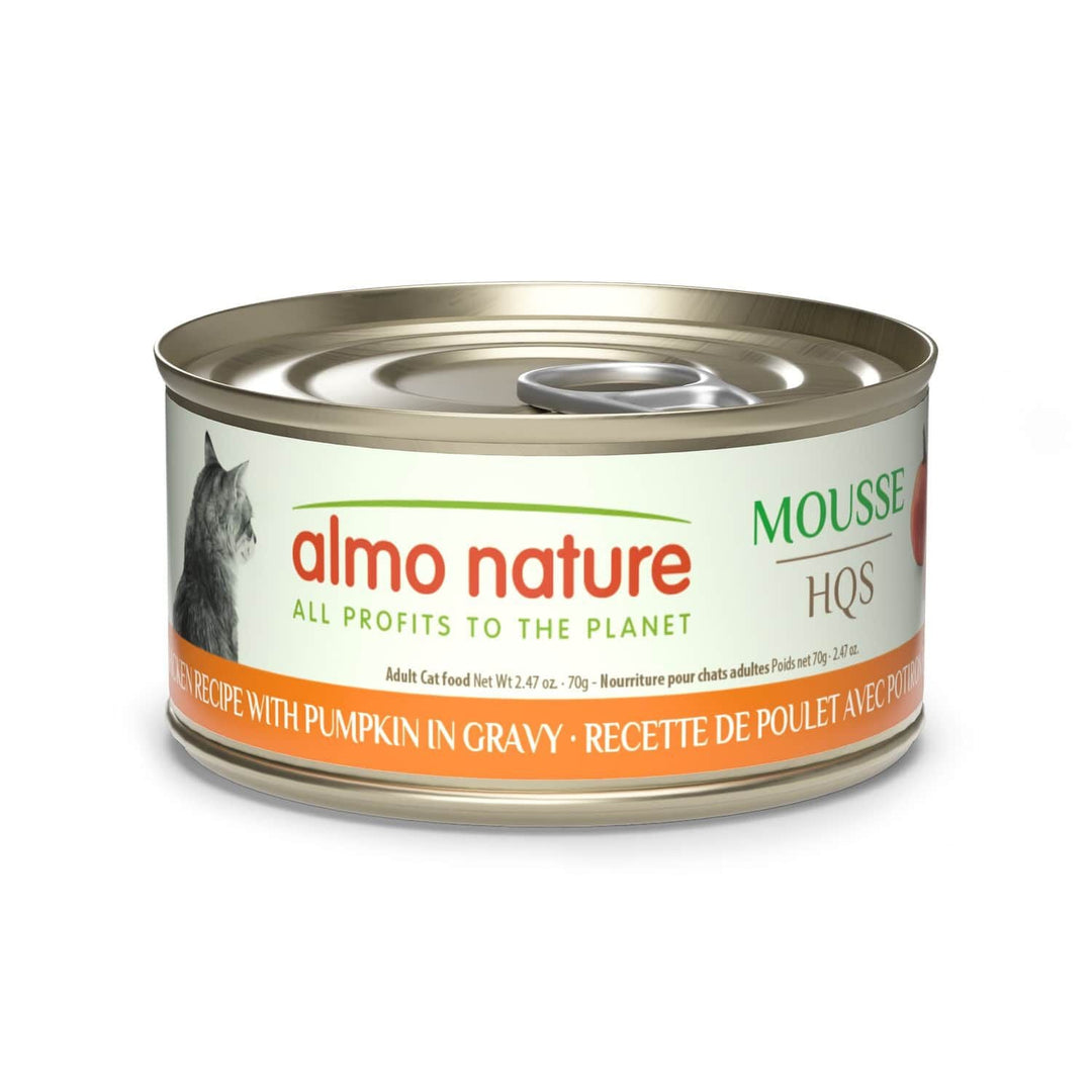 Almo Nature HQS Natural - Chat Pâté de Poulet avec Potiron en Sauce - Nourriture Humide pour Chats