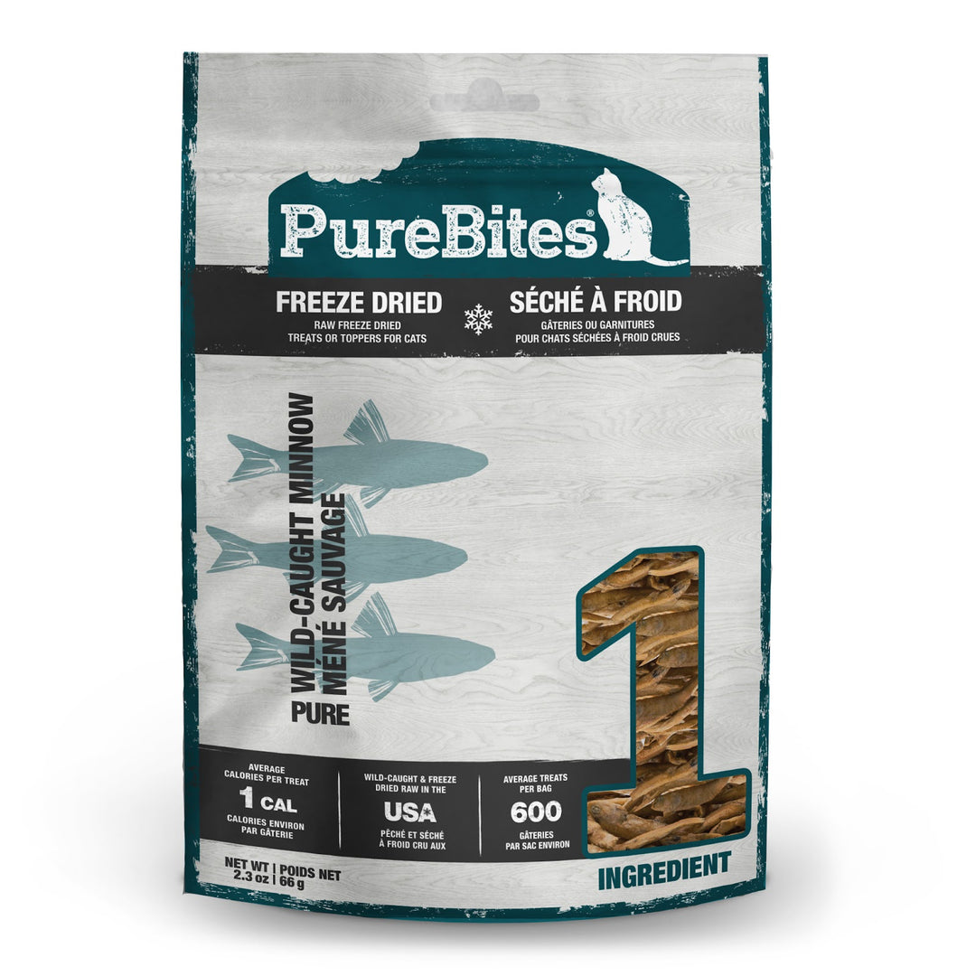 PureBites - Méné Sauvage - Gâteries ou Garnitures Lyophilisées pour Chats