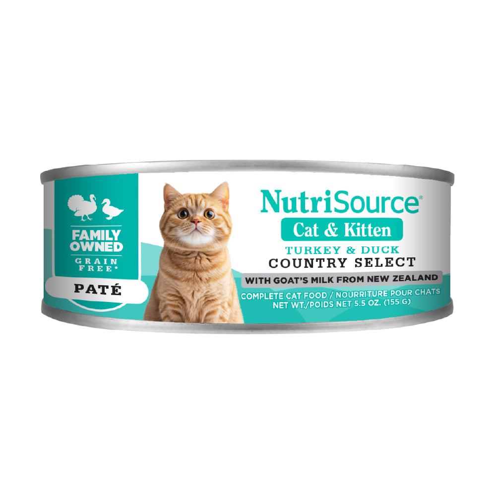 NutriSource - Chat "Country Select" Pâté de Canard, Dinde et Caille - Nourriture Humide Sans Grains pour Chats