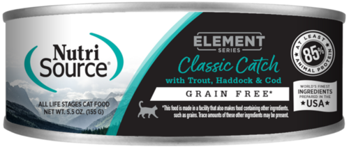 NutriSource Element Series - Chat "Classic Catch" Pâté de Truite, Aiglefin et Morue - Nourriture Humide Sans Grains pour Chats