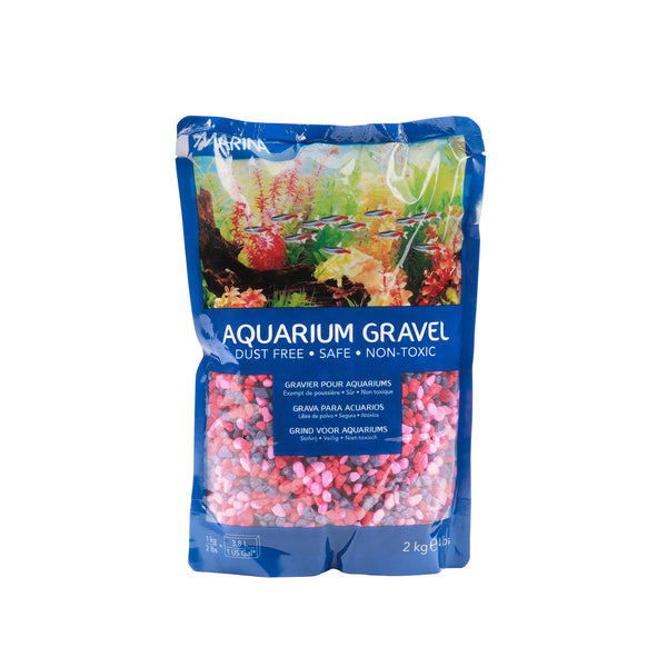 MARINA Gravier Décoratif Rose, Rouge & Violet 2kg pour Aquarium