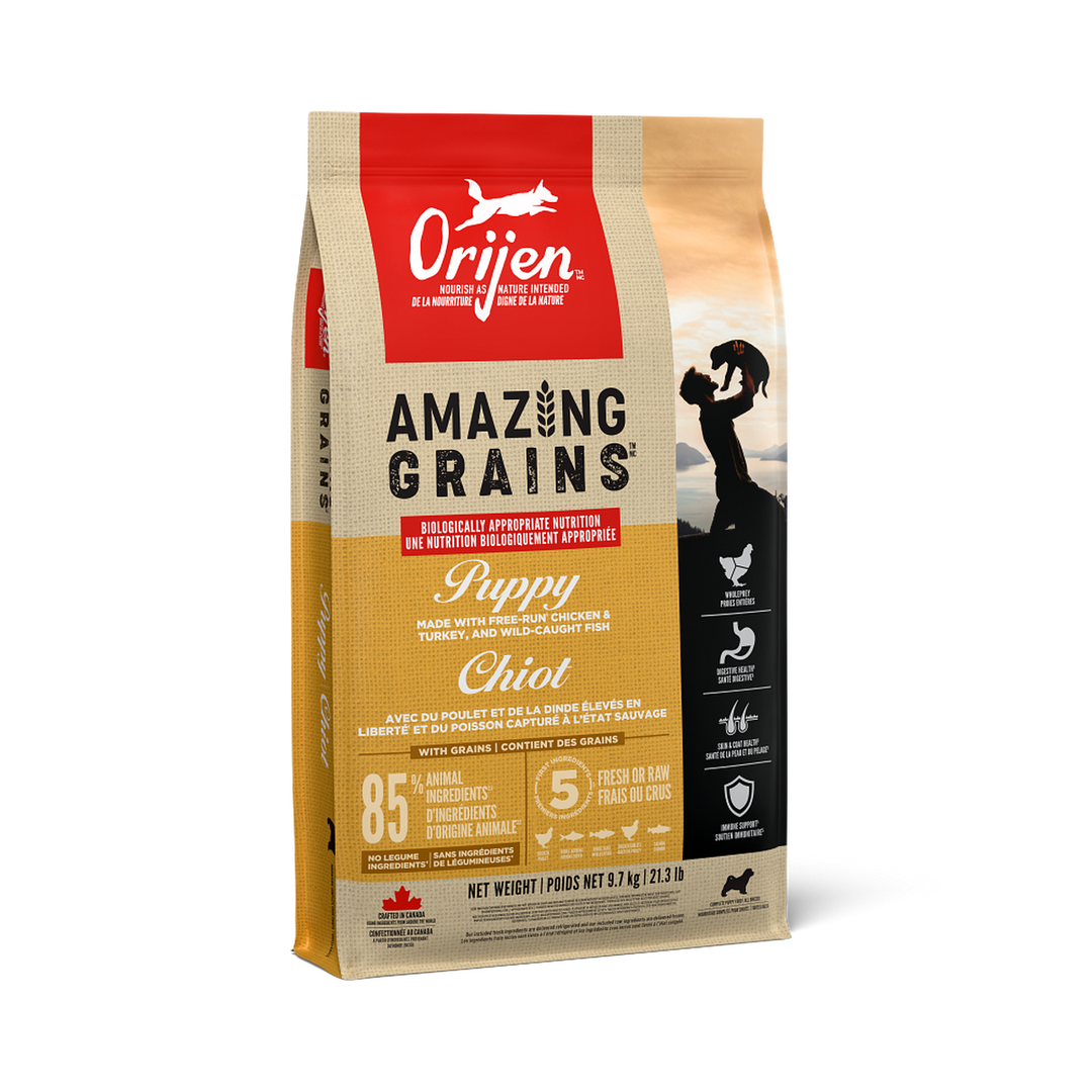 Orijen Amazing Grains - Poulet et Dinde - Nourriture Sèche pour Chiots