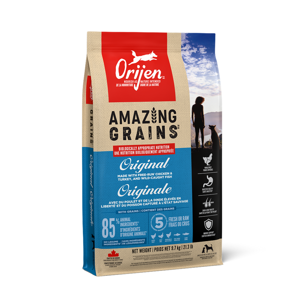 Orijen Amazing Grains - Originale (Poulet, Dinde et Poisson) - Nourriture Sèche pour Chiens