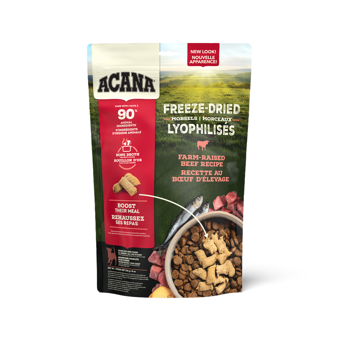 Acana Lyophilisé - Morceaux au Boeuf - Nourriture Proteinée Sans Grains pour Chiens