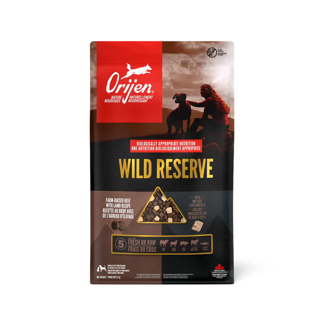 Orijen Wild Reserve - Boeuf avec l'Agneau d'Élevage - Nourriture Sèche pour Chiens