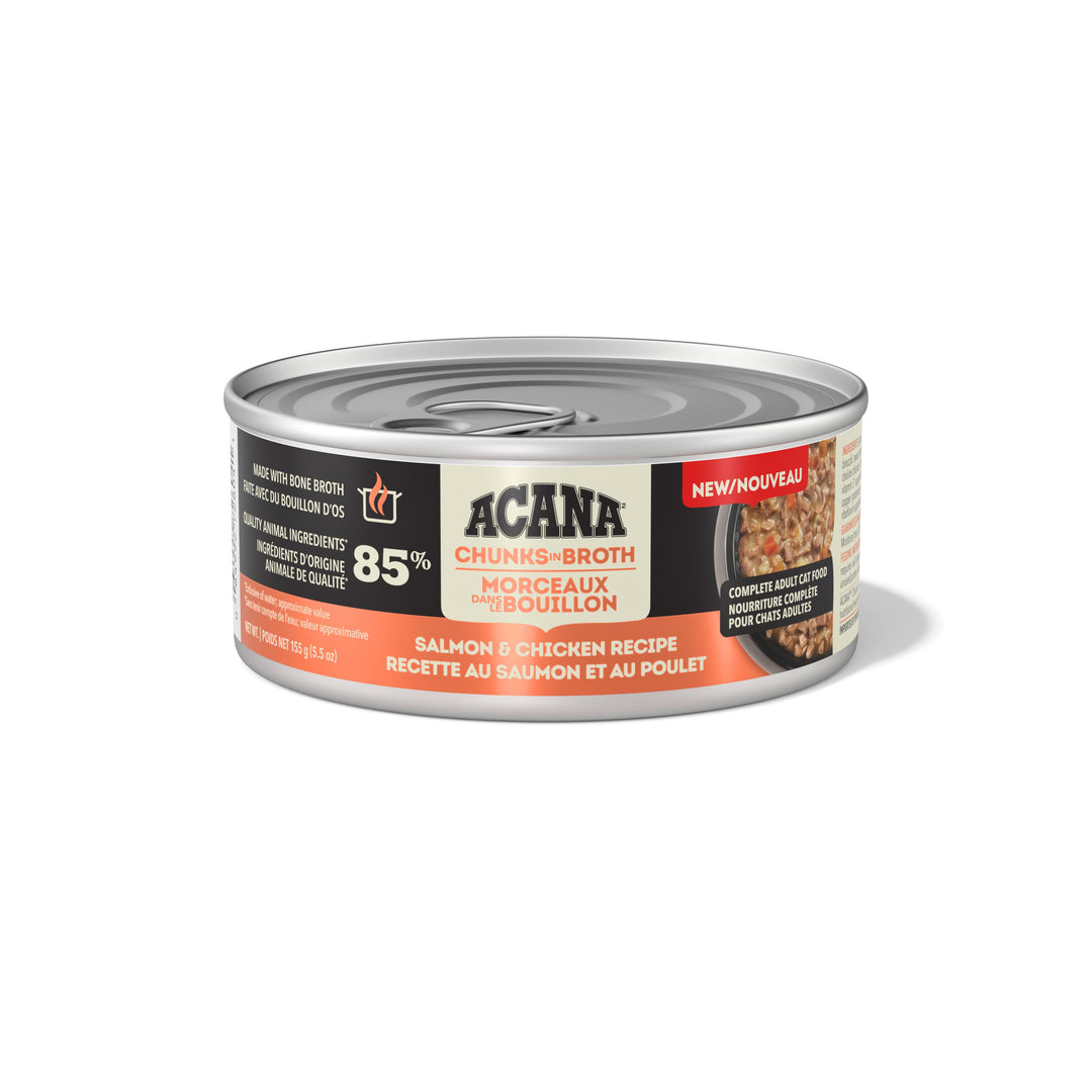 Acana Morceaux dans le Bouillon - Pâté de Saumon et Poulet - Nourriture Humide Sans Grains pour Chats Adultes