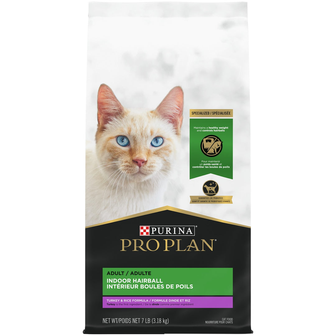 Pro Plan - Chat d'Intérieure et Boule de Poils Dinde et Riz - Nourriture Sèche pour Chats