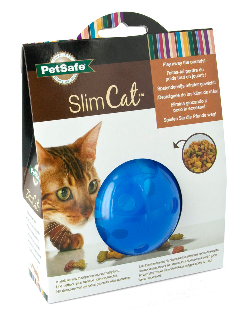 SLIMCAT Jouet Chat Interactif à Gâteries Bleu