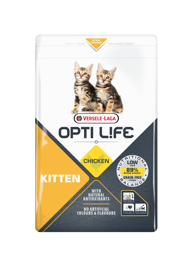 Opti Life - Chaton Poulet - Nourriture Sèche pour Chats