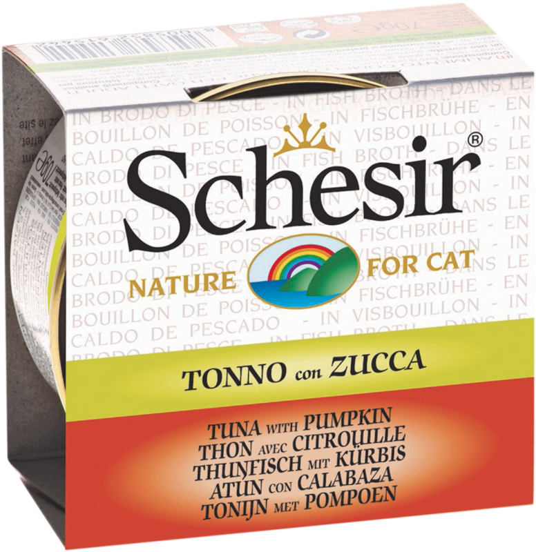 Schesir - Chat Adulte Thon et Citrouille en Bouillon - Nourriture Humide pour Chats
