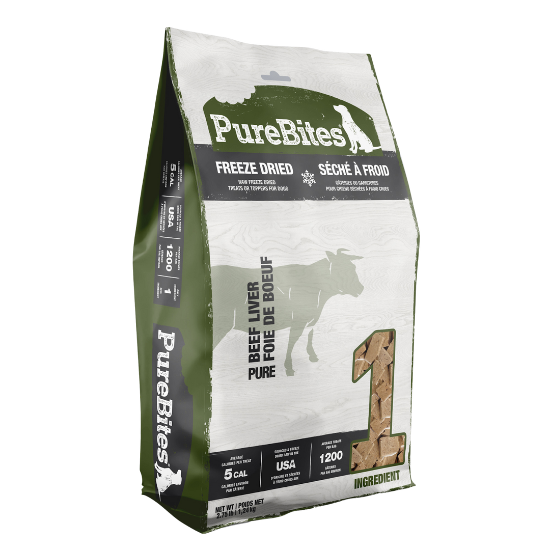 PureBites - Foie de Boeuf - Gâteries ou Garnitures Lyophilisées pour Chiens