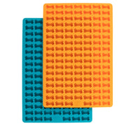 MESSY MUTTS Moule à Mini Friandises Silicone Orange & Bleu x2
