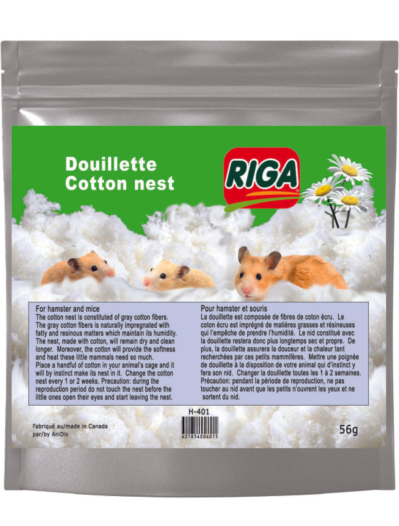 RIGA Gâteries Rongeur Douillette pour Nid Hamster 56g