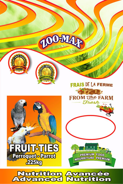 ZOO-MAX Nourriture Fruit-Ties Perroquet 225g