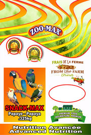 ZOO-MAX Snack-Max Gâteries Oiseaux Papaye en Dés 325g