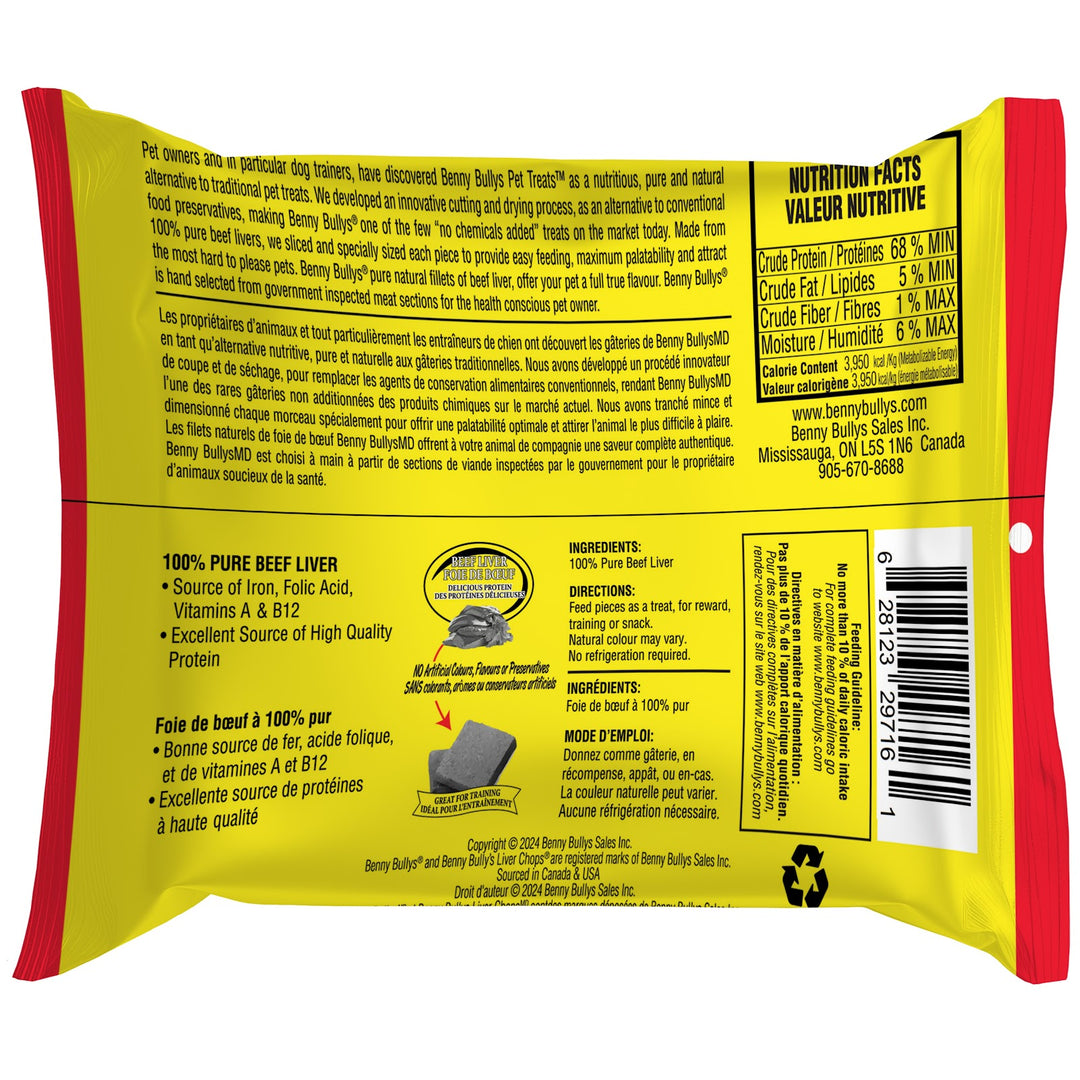 *BENNY BULLY'S Mini Chops Gâteries Chat Foie Boeuf 126g
