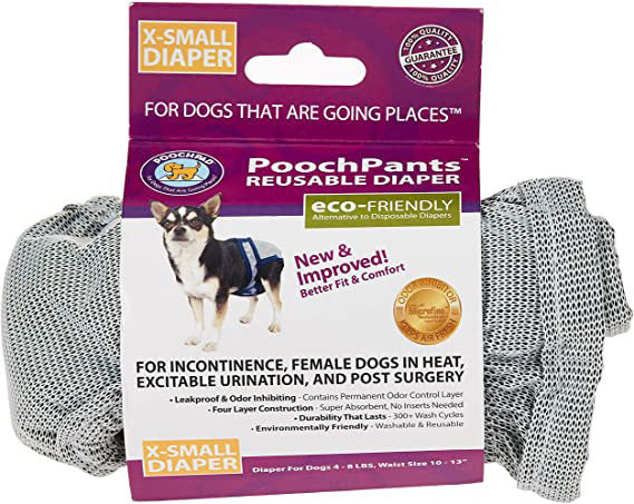 POOCHPAD PoochPants 4-8lb XS Gris