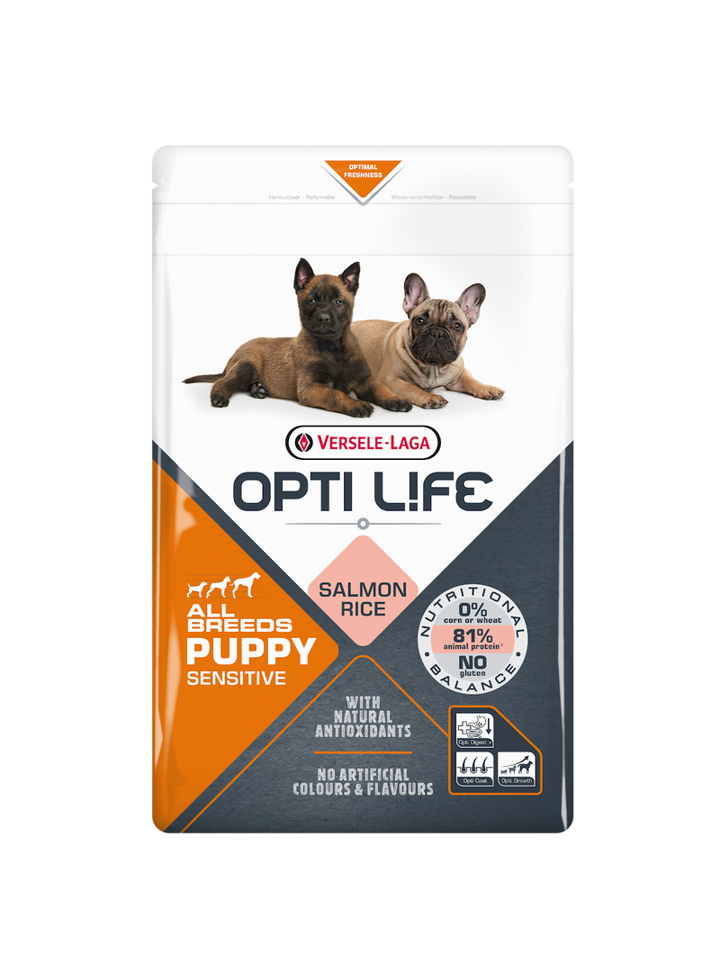 Opti Life - Chiot Sensible Saumon - Nourriture Sèche pour Chiens