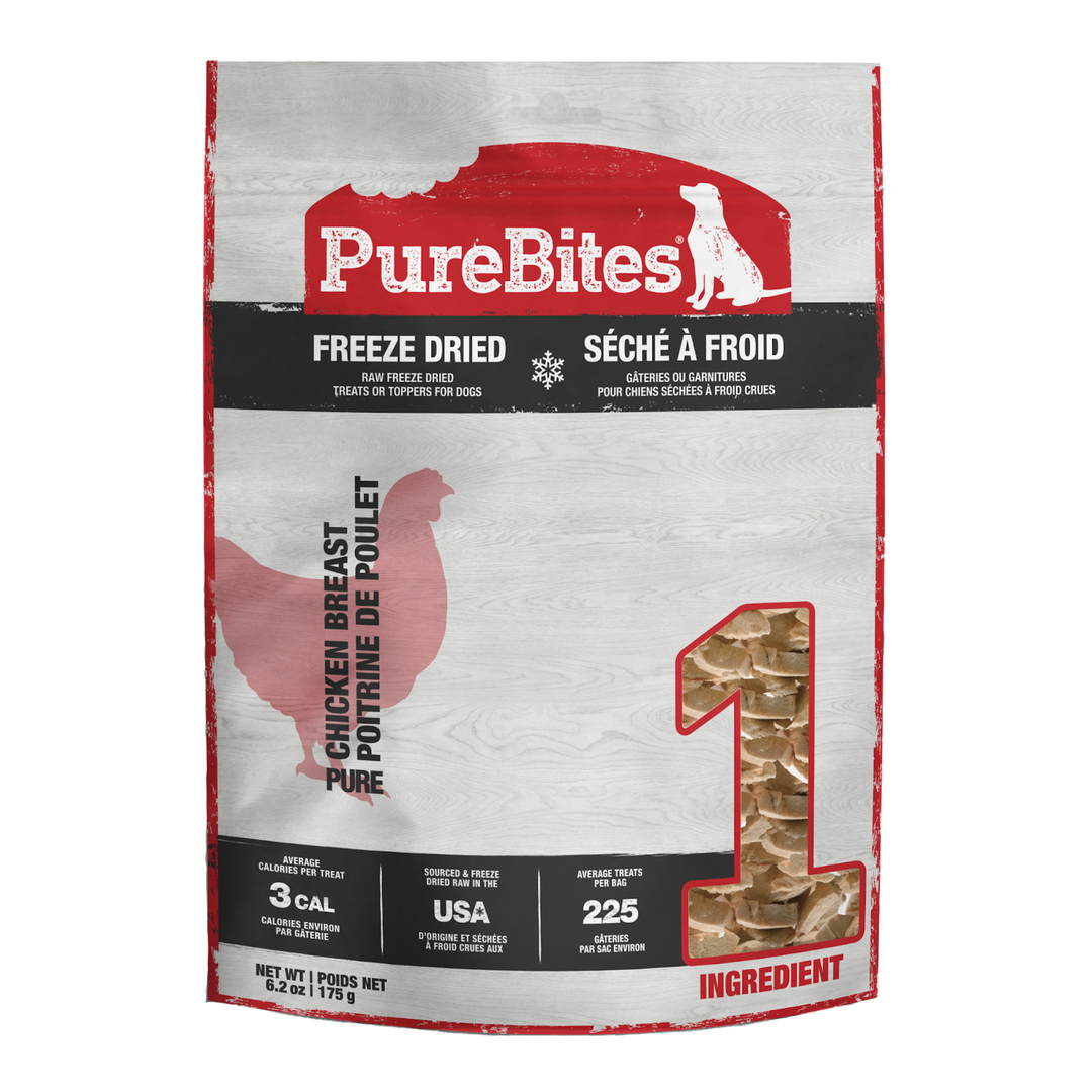 PureBites - Poitrine de Poulet - Gâteries ou Garnitures Lyophilisées pour Chiens