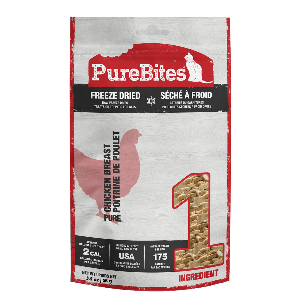 PureBites - Poitrine de Poulet - Gâteries ou Garnitures Lyophilisées pour Chats