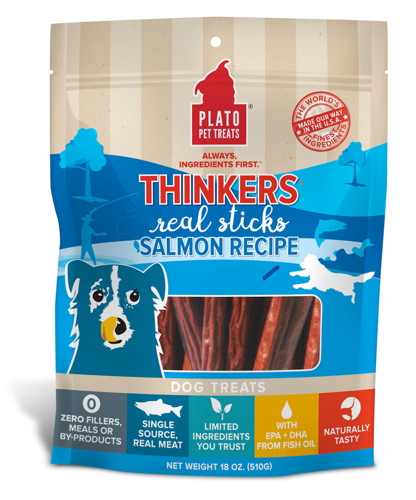 PLATO Thinkers Gâteries Chien Bâtons de Saumon 510g