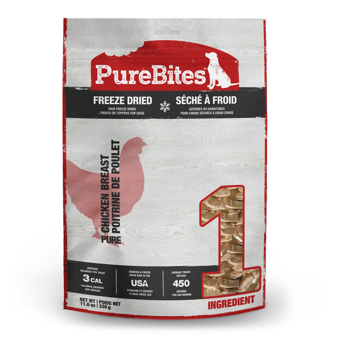 PureBites - Poitrine de Poulet - Gâteries ou Garnitures Lyophilisées pour Chiens