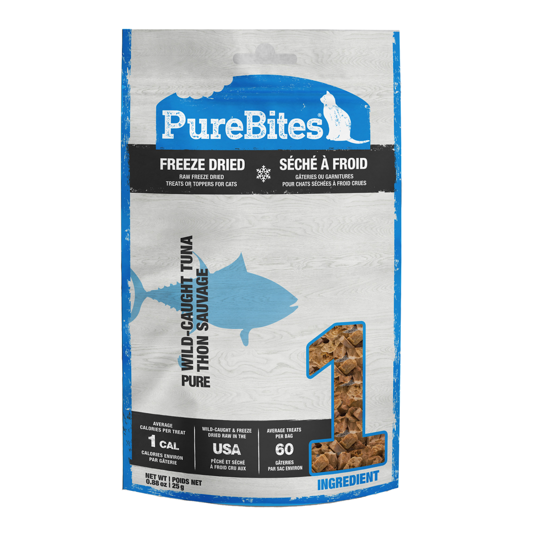 PureBites - Thon Sauvage - Gâteries ou Garnitures Lyophilisées pour Chats