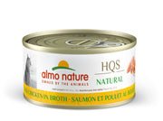 ALMO HQS NATURAL Chat Saumon & Poulet au Bouillon 70g