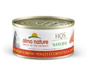 ALMO HQS NATURAL Chat Poulet & Crevettes au Bouillon 70g
