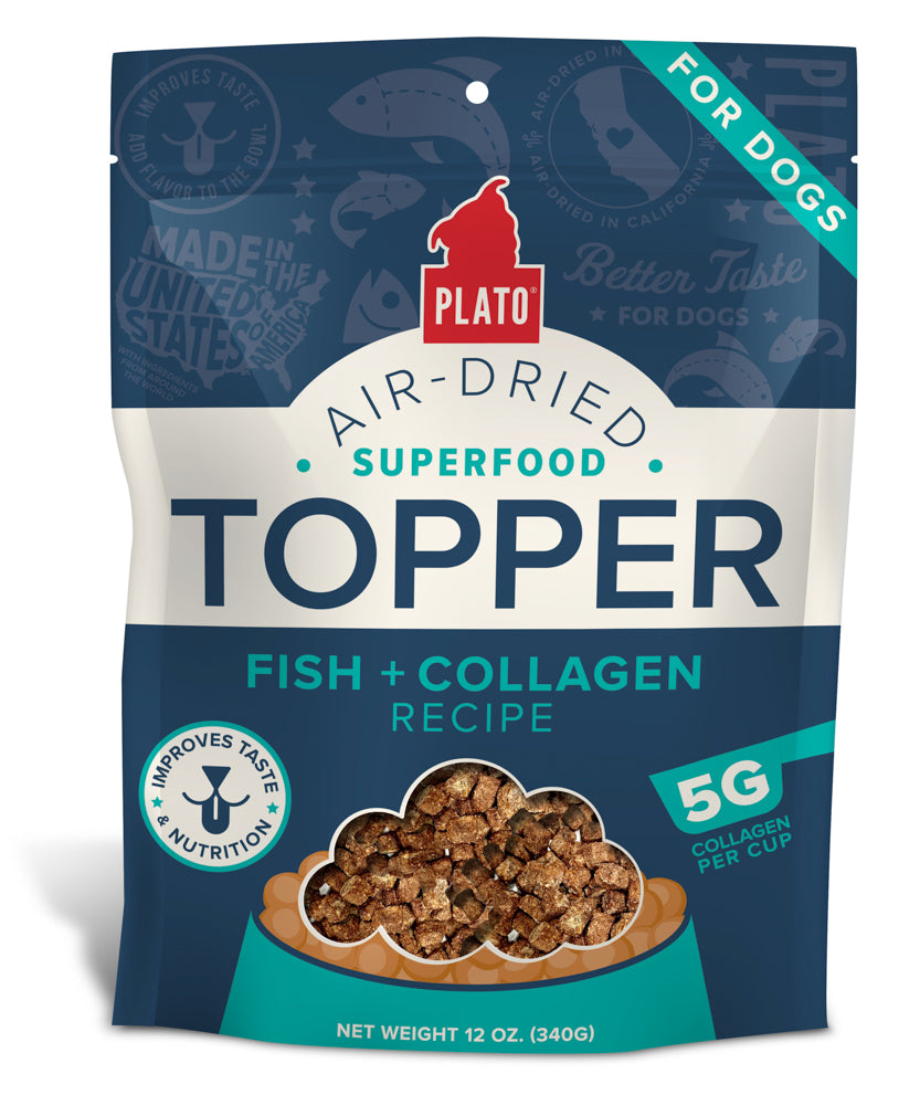 PLATO Gâteries Chien Topper Poisson & Callogène 340g