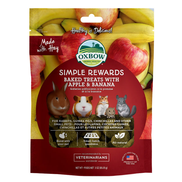OXBOW SIMPLE REWARDS Gâteries Rongeur Pomme/Banane 2oz