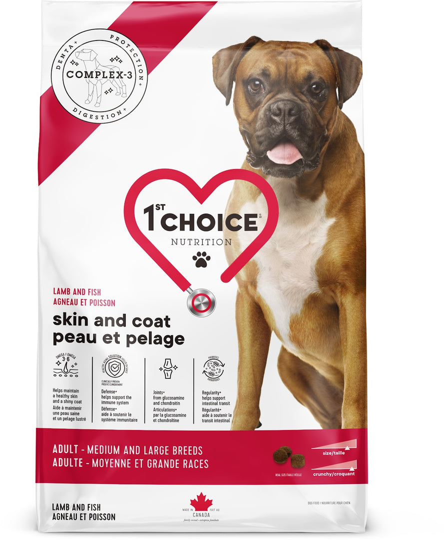 1st CHOICE Chien MR & GR Peau & Pelage, Agneau & Poisson 5kg