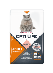 Opti Life - Chat Adulte Sensible Saumon - Nourriture Sèche pour Chats