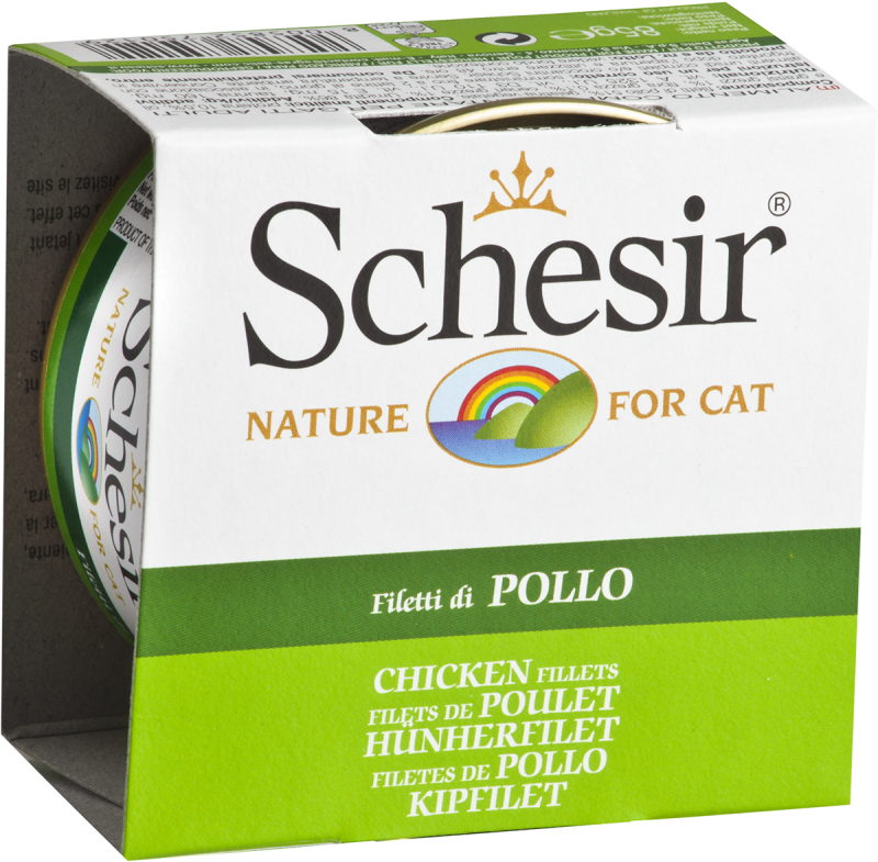 Schesir - Chat Adulte Filets de Poulet en Gelée - Nourriture Humide pour Chats