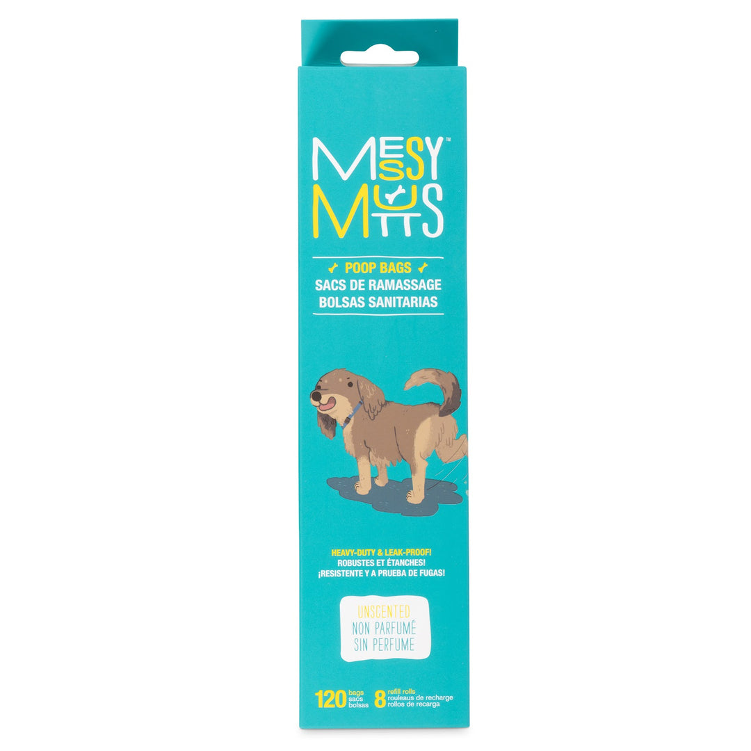 MESSY MUTTS Sacs Ramassage Bio 8 Rouleaux (120 Sacs)