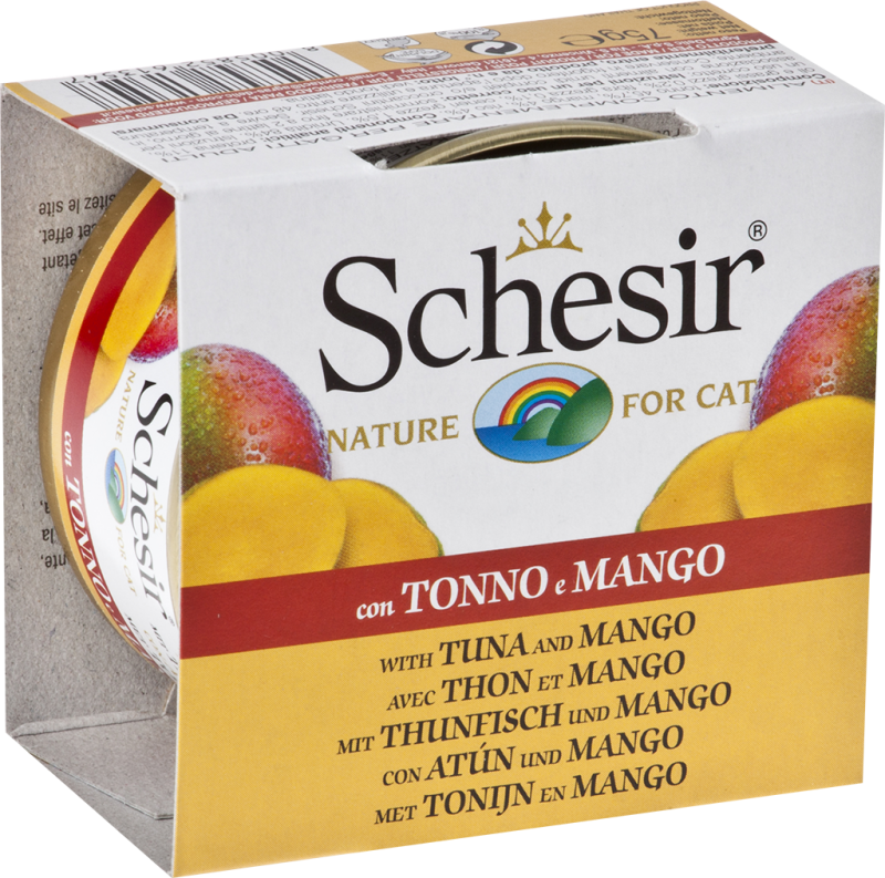 Schesir - Chat Adulte Thon, Morceaux de Mangue et Riz - Nourriture Humide pour Chats