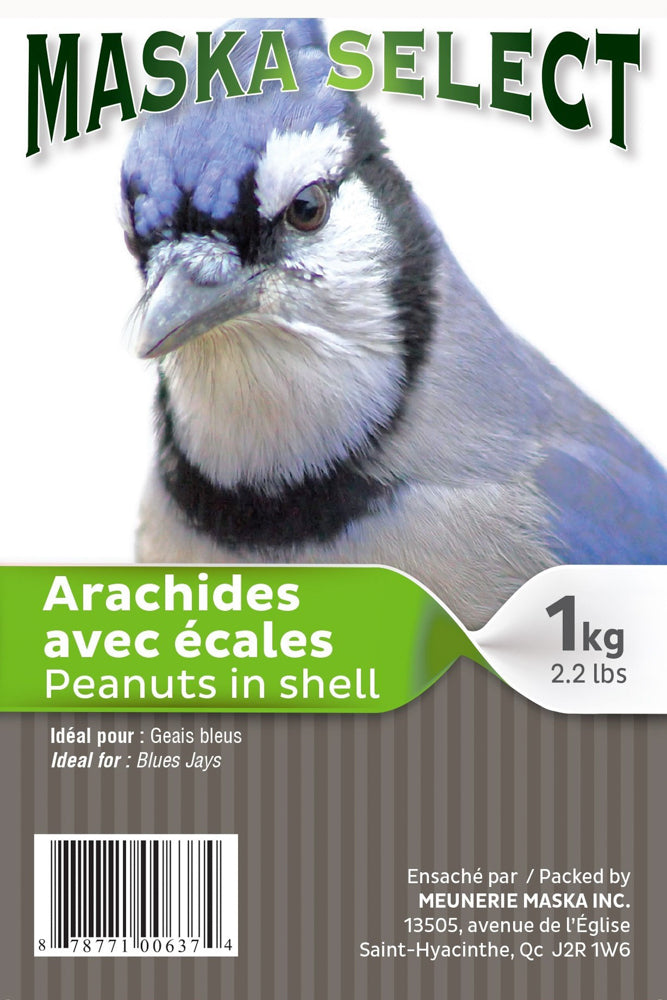MASKA SELECT Nourriture Arachides en Écales 1kg pour Oiseaux Sauvages