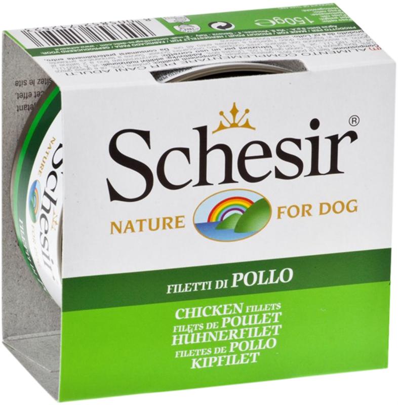 Schesir - Chien Adulte Gelée de Filets de Poulet - Nourriture Humide Sans Grains pour Chiens