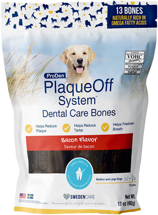 PLAQUEOFF Gâteries Chien Os Bacon 482g