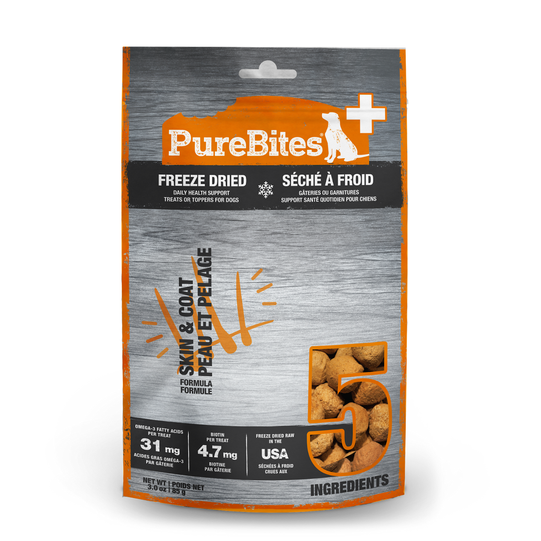 PureBites - Peau & Pelage - Gâteries ou Garnitures Lyophilisées pour Chiens