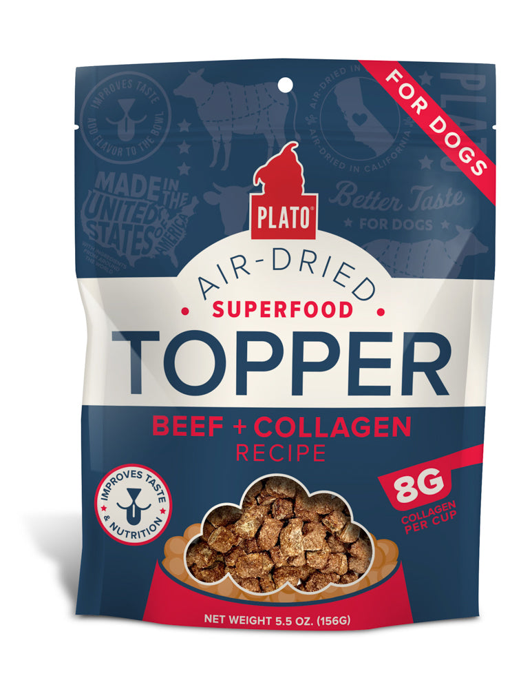 PLATO Gâteries Chien Topper Boeuf & Collagène 156g