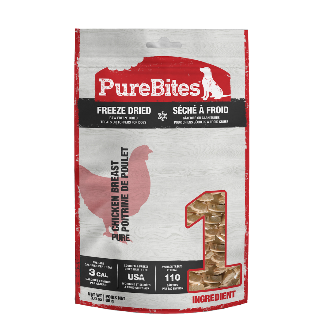 PureBites - Poitrine de Poulet - Gâteries ou Garnitures Lyophilisées pour Chiens