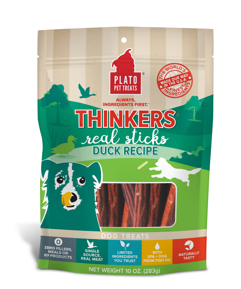 PLATO Thinkers Gâteries Chien Bâtons de Canard 283.5g
