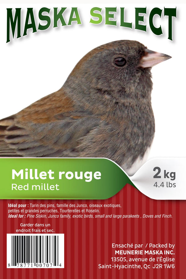 MASKA SELECT Nourriture Millet Rouge 8kg pour Oiseaux Sauvages